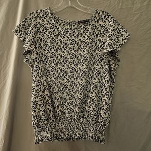 Adrianna Papel White Floral Blouse, size large